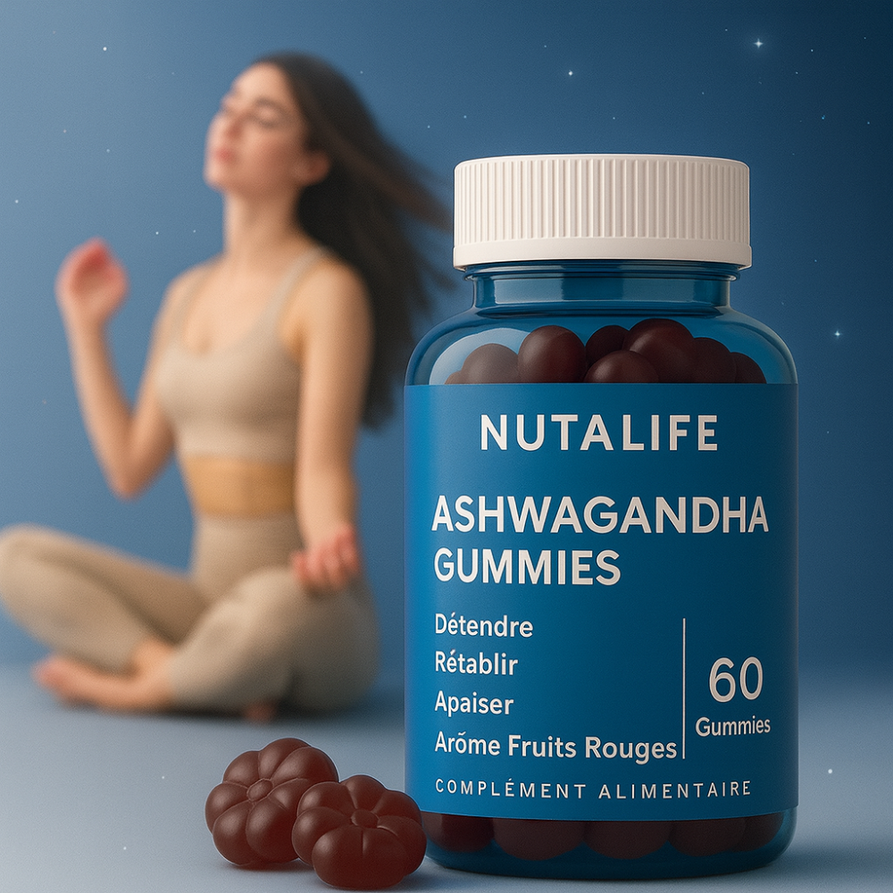 Ashwagandha Gummies – Sommeil & Clarté Mentale (60 Gummies)